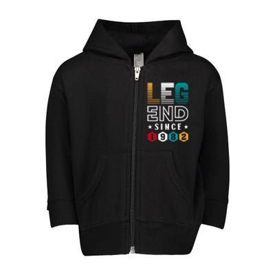 Legend Since 1982 40th Birthday Celebration Toddler Zip Fleece Hoodie