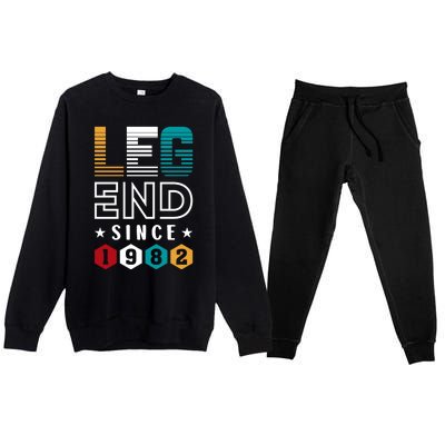 Legend Since 1982 40th Birthday Celebration Premium Crewneck Sweatsuit Set