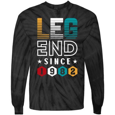 Legend Since 1982 40th Birthday Celebration Tie-Dye Long Sleeve Shirt