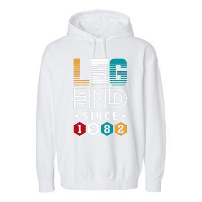 Legend Since 1982 40th Birthday Celebration Garment-Dyed Fleece Hoodie