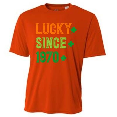 Lucky Since 1970 54 Years Old 54th St Patricks Day Birthday Cooling Performance Crew T-Shirt