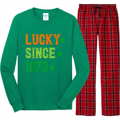 Lucky Since 1970 54 Years Old 54th St Patricks Day Birthday Long Sleeve Pajama Set