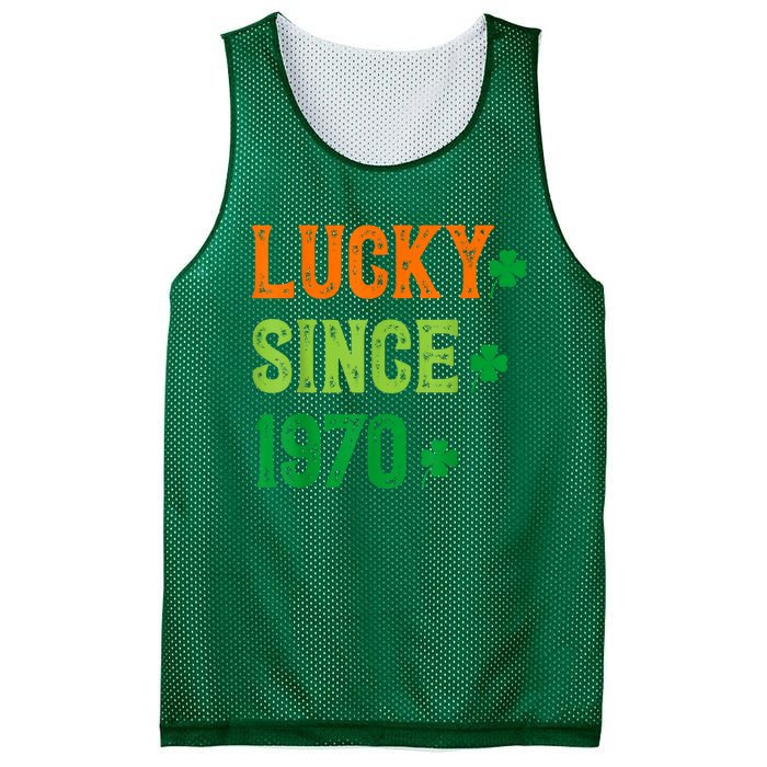 Lucky Since 1970 54 Years Old 54th St Patricks Day Birthday Mesh Reversible Basketball Jersey Tank