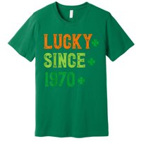 Lucky Since 1970 54 Years Old 54th St Patricks Day Birthday Premium T-Shirt