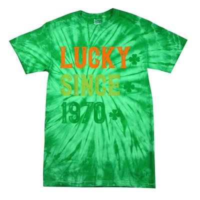 Lucky Since 1970 54 Years Old 54th St Patricks Day Birthday Tie-Dye T-Shirt