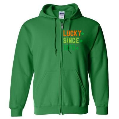 Lucky Since 1970 54 Years Old 54th St Patricks Day Birthday Full Zip Hoodie