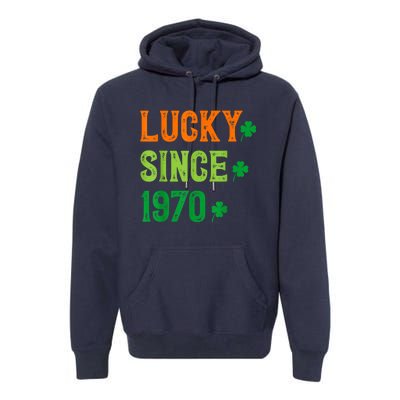 Lucky Since 1970 54 Years Old 54th St Patricks Day Birthday Premium Hoodie