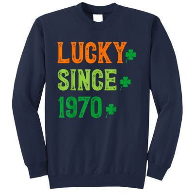 Lucky Since 1970 54 Years Old 54th St Patricks Day Birthday Tall Sweatshirt