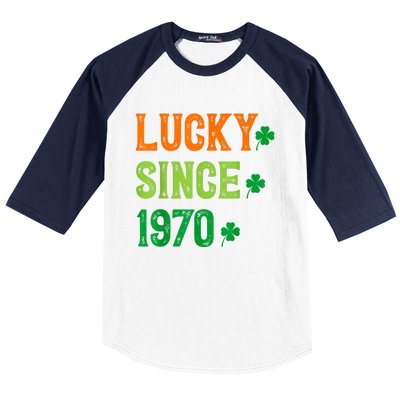 Lucky Since 1970 54 Years Old 54th St Patricks Day Birthday Baseball Sleeve Shirt