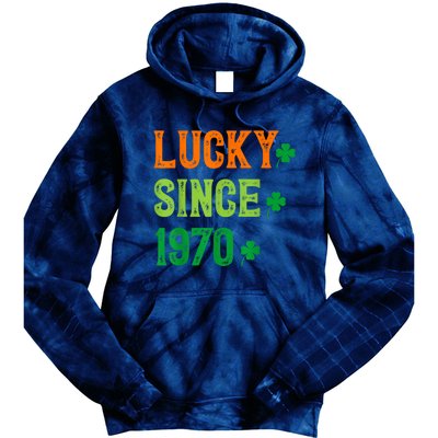 Lucky Since 1970 54 Years Old 54th St Patricks Day Birthday Tie Dye Hoodie