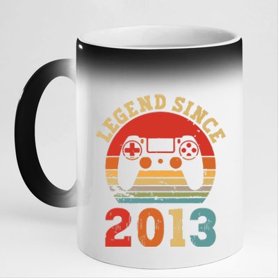 Legend Since 2013 10 Year Retro Vintage Gaming 10th Birthday 11oz Black Color Changing Mug