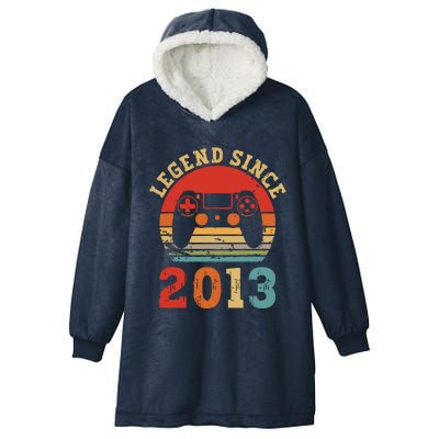 Legend Since 2013 10 Year Retro Vintage Gaming 10th Birthday Hooded Wearable Blanket