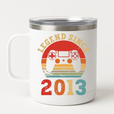 Legend Since 2013 10 Year Retro Vintage Gaming 10th Birthday 12 oz Stainless Steel Tumbler Cup