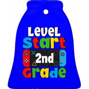 Level Start 2nd Grade Gaming Ceramic Bell Ornament