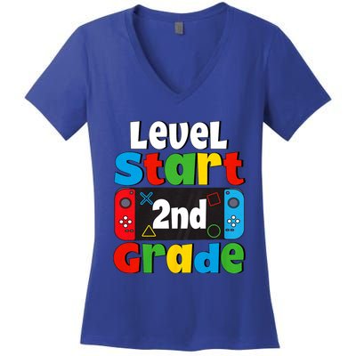 Level Start 2nd Grade Gaming Women's V-Neck T-Shirt