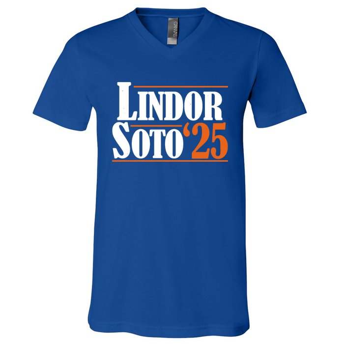 Lindor Soto 25 New York Fan V-Neck T-Shirt