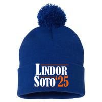 Lindor Soto 25 New York Fan Pom Pom 12in Knit Beanie