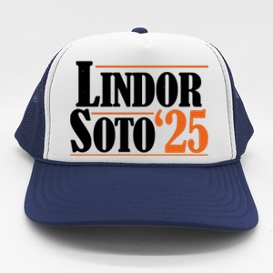 Lindor Soto 25 New York Fan Trucker Hat