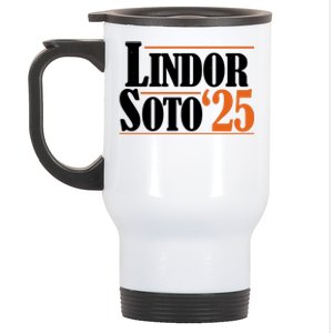 Lindor Soto 25 New York Fan Stainless Steel Travel Mug