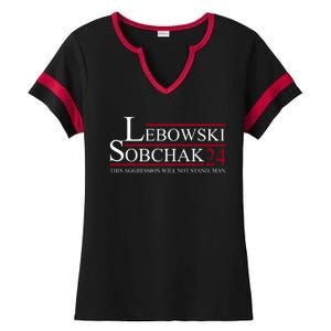 Lebowski Sobchak 2024 This Aggression Will Not Stand Man Ladies Halftime Notch Neck Tee