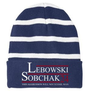 Lebowski Sobchak 2024 This Aggression Will Not Stand Man Striped Beanie with Solid Band