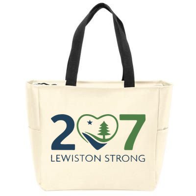 Lewiston Strong 207 Fundraiser Maine Flag In Heart Zip Tote Bag