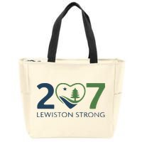 Lewiston Strong 207 Fundraiser Maine Flag In Heart Zip Tote Bag