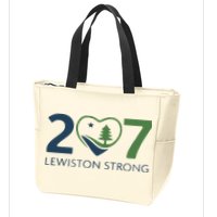 Lewiston Strong 207 Fundraiser Maine Flag In Heart Zip Tote Bag