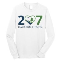 Lewiston Strong 207 Fundraiser Maine Flag In Heart Long Sleeve Shirt