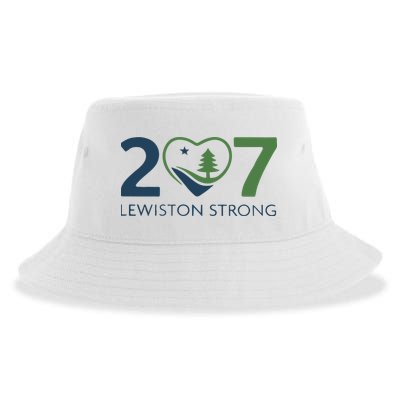 Lewiston Strong 207 Fundraiser Maine Flag In Heart Sustainable Bucket Hat