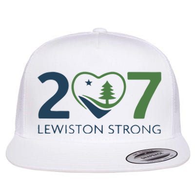 Lewiston Strong 207 Fundraiser Maine Flag In Heart Flat Bill Trucker Hat