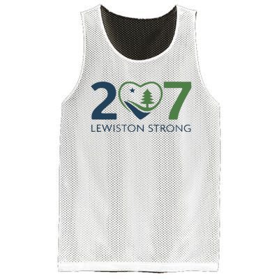 Lewiston Strong 207 Fundraiser Maine Flag In Heart Mesh Reversible Basketball Jersey Tank