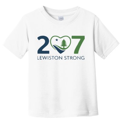Lewiston Strong 207 Fundraiser Maine Flag In Heart Toddler T-Shirt