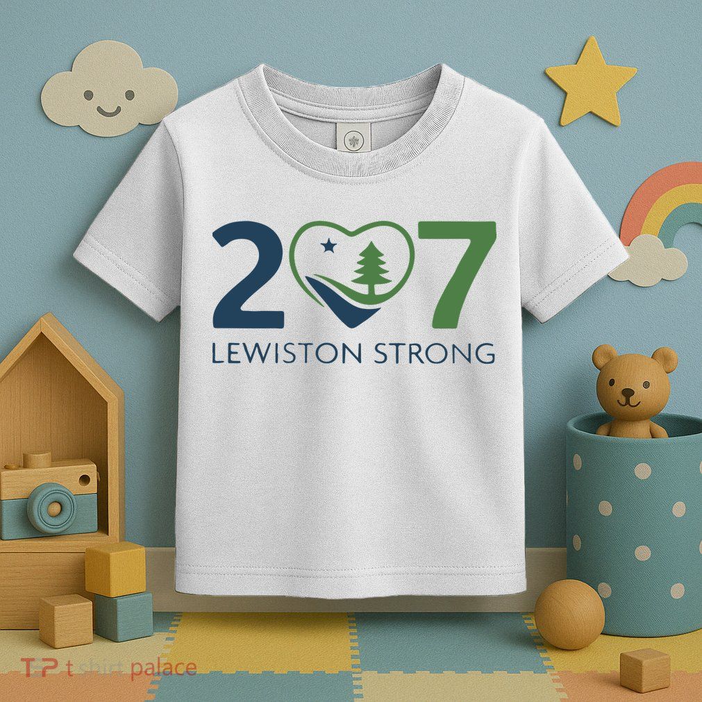 Lewiston Strong 207 Fundraiser Maine Flag In Heart Toddler T-Shirt