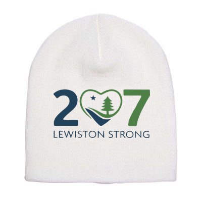Lewiston Strong 207 Fundraiser Maine Flag In Heart Short Acrylic Beanie
