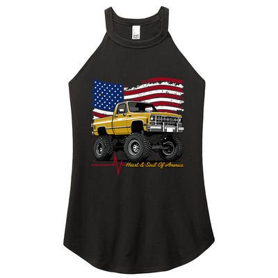 Lifted Squarebody 4wd Classic American Pickup Truck Women's Perfect Tri Rocker Tank