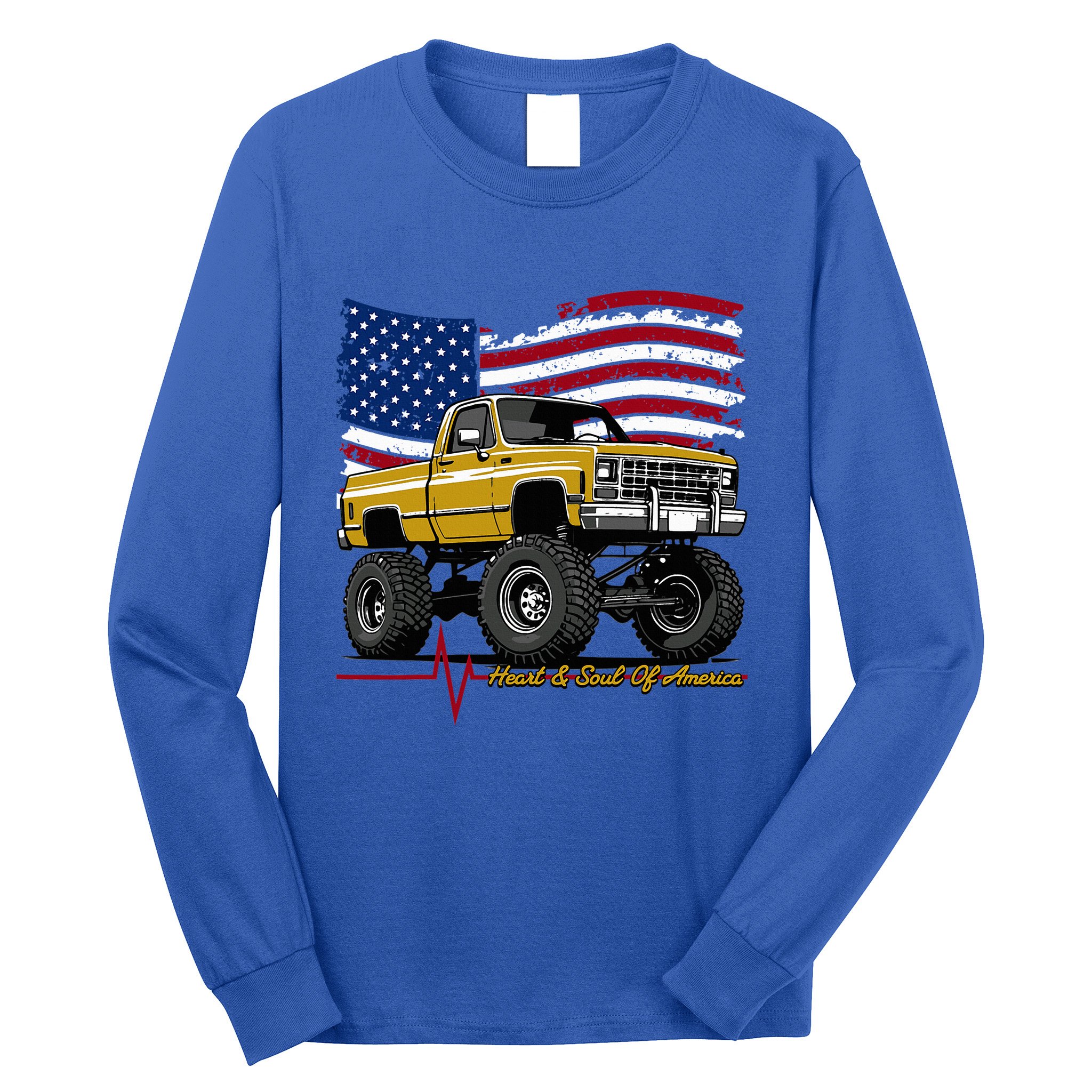 Lifted Squarebody 4wd Classic American Pickup Truck Long Sleeve Shirt