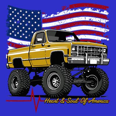 Lifted Squarebody 4wd Classic American Pickup Truck T-Shirt