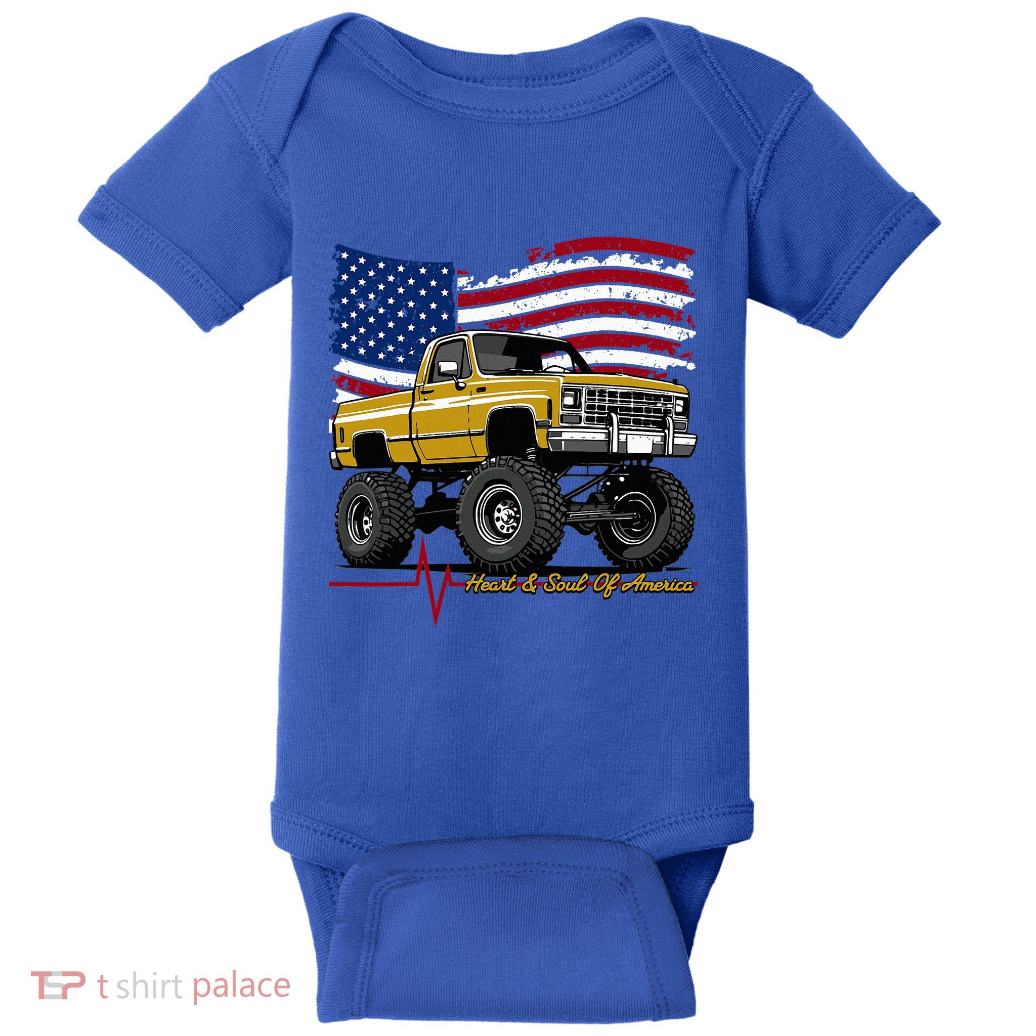 Lifted Squarebody 4wd Classic American Pickup Truck Baby Bodysuit