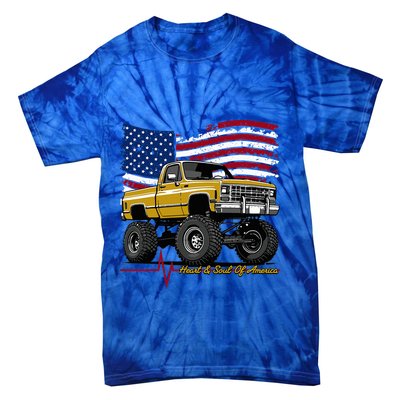 Lifted Squarebody 4wd Classic American Pickup Truck Tie-Dye T-Shirt