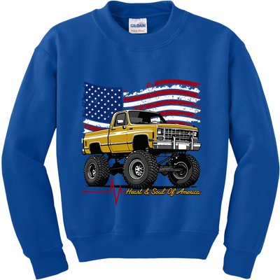 Lifted Squarebody 4wd Classic American Pickup Truck Kids Sweatshirt