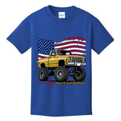 Lifted Squarebody 4wd Classic American Pickup Truck Kids T-Shirt