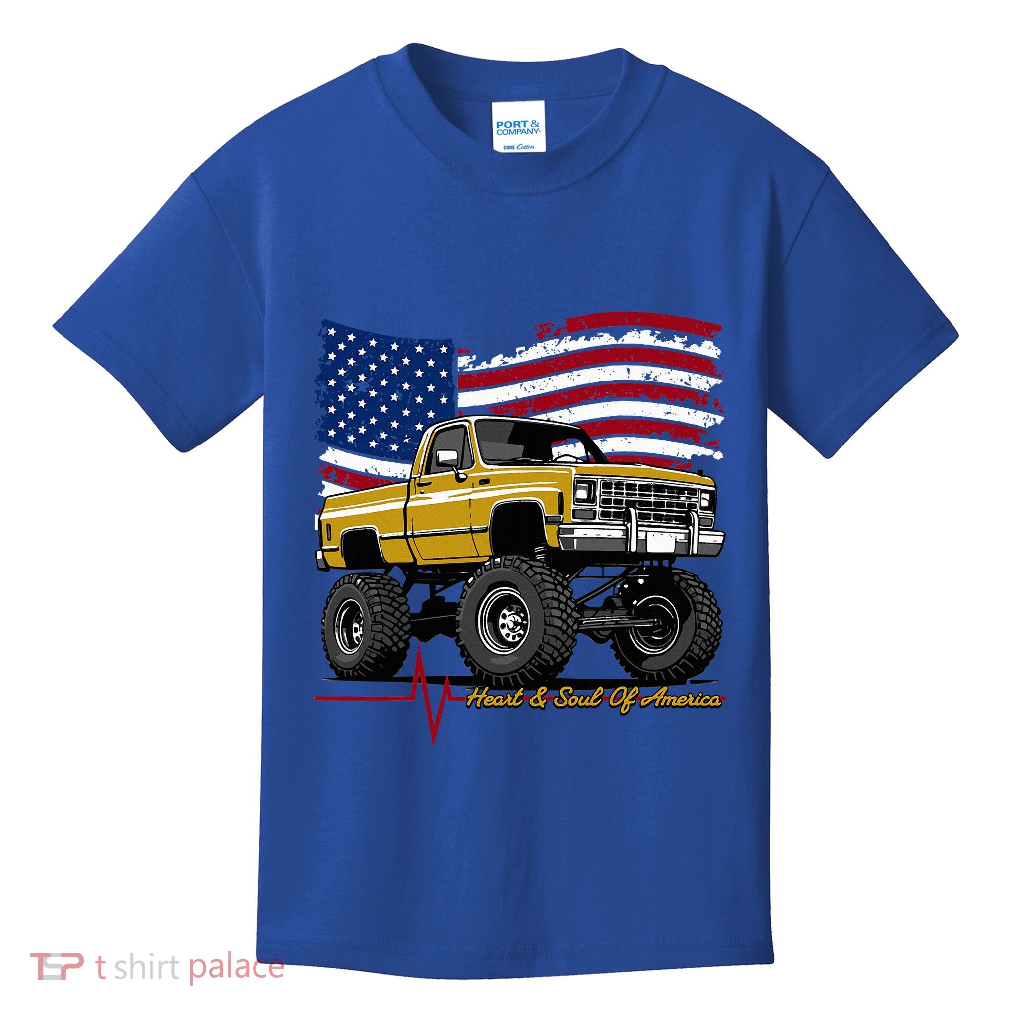 Lifted Squarebody 4wd Classic American Pickup Truck Kids T-Shirt