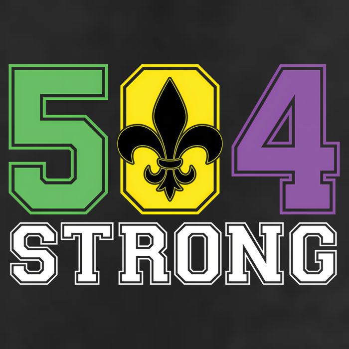 Louisiana Strong 504 Nola Strong Long Sleeve 7 Panel Mesh Trucker Snapback Hat
