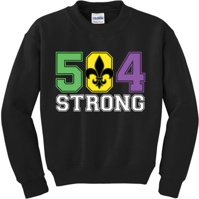 Louisiana Strong 504 Nola Strong Long Sleeve Kids Sweatshirt