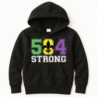 Louisiana Strong 504 Nola Strong Long Sleeve Kids Hoodie