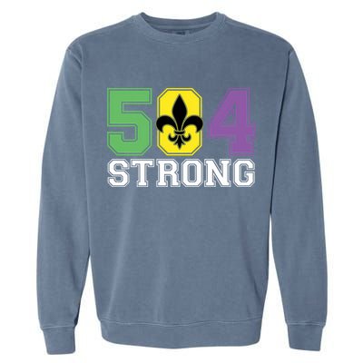 Louisiana Strong 504 Nola Strong Long Sleeve Garment-Dyed Sweatshirt