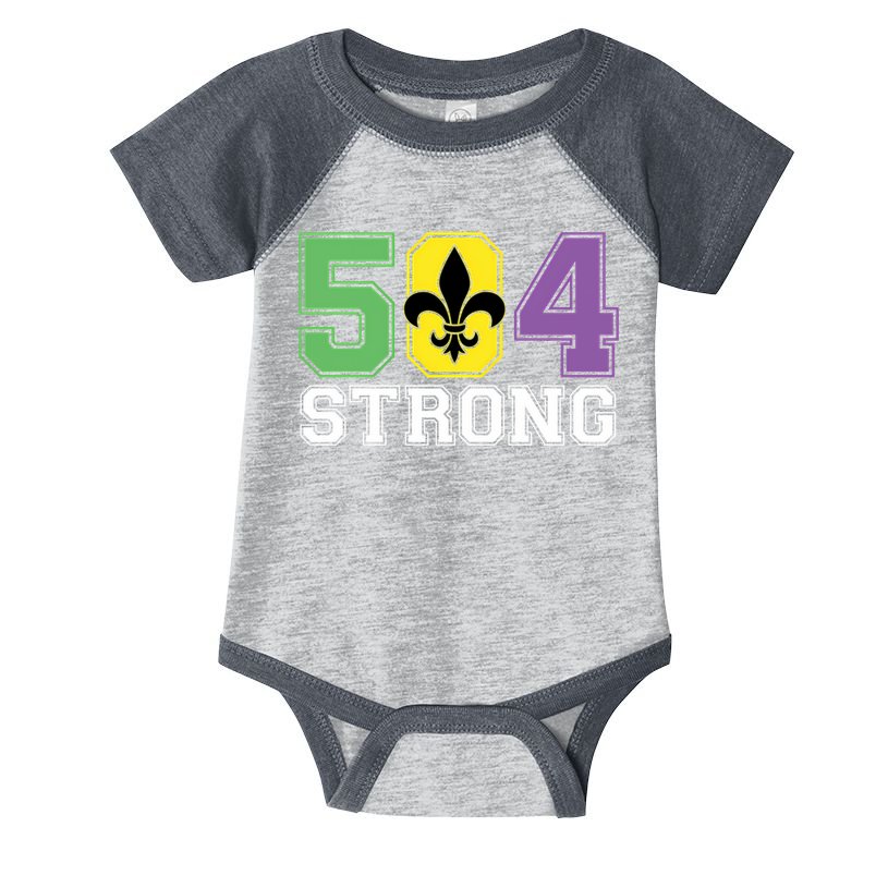 Louisiana Strong 504 Nola Strong Long Sleeve Infant Baby Jersey Bodysuit