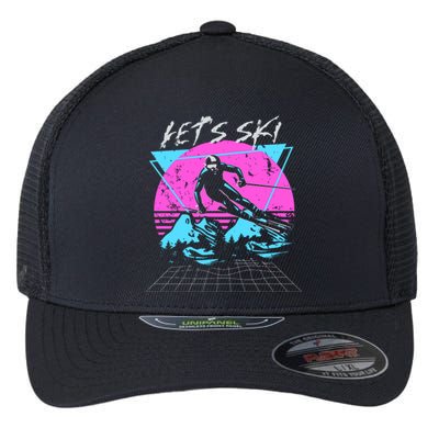 LetS Ski 70s 80s 90s Retro Vintage Style Skiing Flexfit Unipanel Trucker Cap