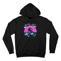 LetS Ski 70s 80s 90s Retro Vintage Style Skiing Hoodie